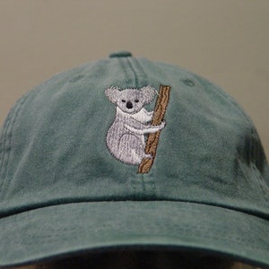 KOALA HAT - Embroidered Men Women Mom Dad Wildlife Baseball Cap - Price Embroidery Apparel - 24 Adult Color Australia Gift Caps Available