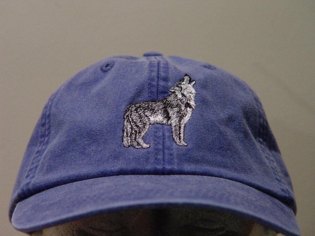 GRAY WOLF HAT - Embroidered Men Women Wildlife Baseball Cap  display picture 1
