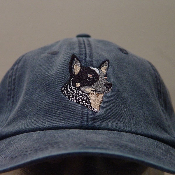 AUSTRALIAN CATTLE Dog Hat - Embroidered Men Women Baseball Cap  - Price Embroidery Apparel - 24 Color Mom Dad Gift Caps Family Pet Available