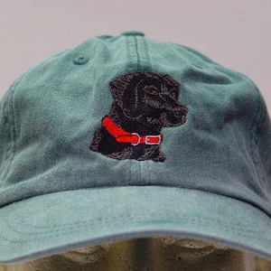 Black Labrador Retriever Dog Hat - One Embroidered Men Women Cap - Price Embroidery Apparel - 24 Color Mom Dad Black Lab Baseball Gift Caps