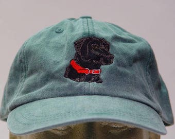 Black Labrador Retriever Dog Hat - One Embroidered Men Women Cap - Price Embroidery Apparel - 24 Color Mom Dad Black Lab Baseball Gift Caps