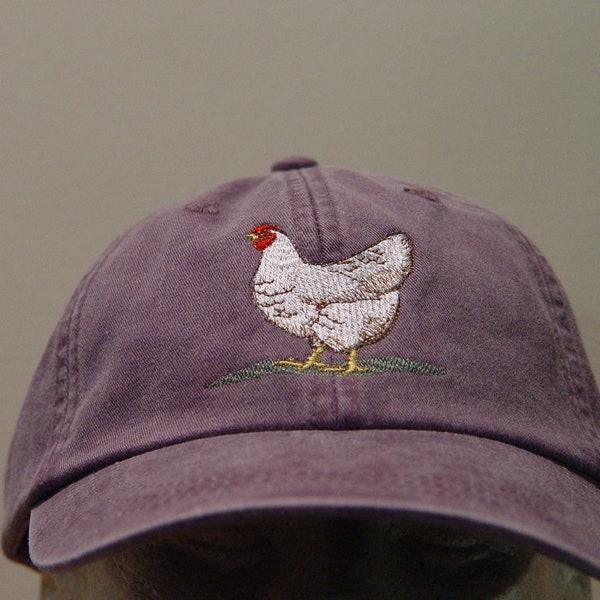 CHICKEN HEN Hat - Embroidered Men Women Domestic Farm Baseball Cap - Price Embroidery Apparel - 24 Color Adult Mom Dad Gift Barn Yard Caps