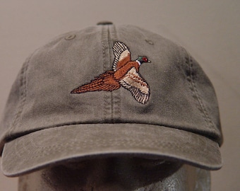 Gorro con estampado de faisán de collar - Gorra bordada con diseño de fauna silvestre para hombre y mujer - Precio de prendas bordadas - 24 colores disponibles - Gorras de regalo para adultos (mamá y papá)