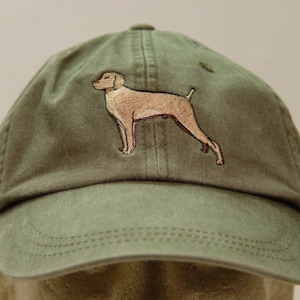VIZSLA DOG HAT - One Embroidered Men Women Baseball Canine Cap  - Price Embroidery Apparel 24 Color Adult Mom Dad Gift Sporting Pointer Caps