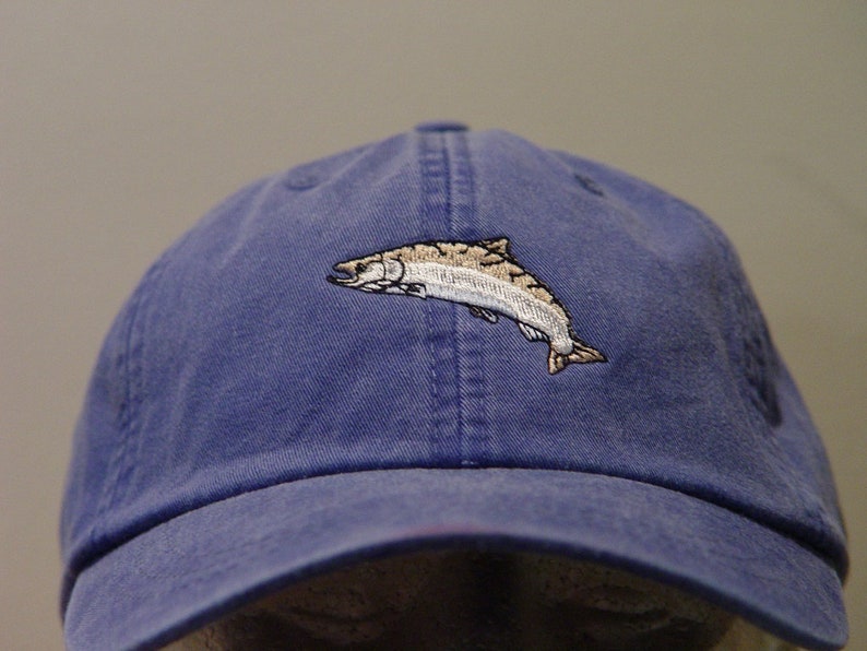 Atlantic Salmon Hat One Embroidered Fish Men Women Wildlife Etsy
