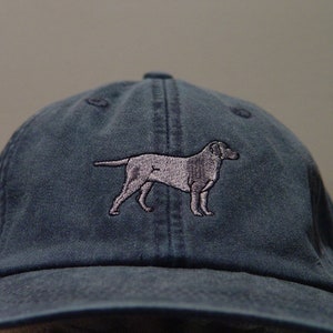 Zilveren labrador retriever-hond hoed - één geborduurde pet voor heren - prijs borduurkleding 24 kleuren zilvergrijs lab volwassen moeder vader cadeau