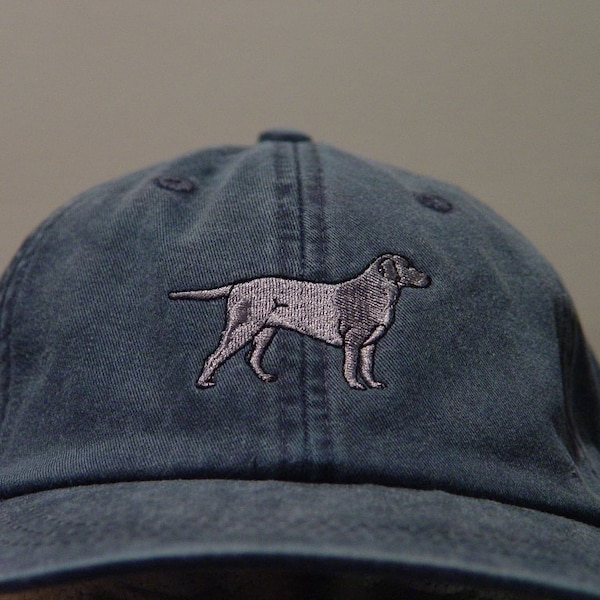 Silver Labrador Retriever Dog Hat - One Embroidered Men Women Cap - Price Embroidery Apparel 24 Color Silver Grey Lab Adult Mom Dad Gift