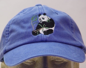 パンダベアハット - 刺繍入りメンズ・レディース野生動物ベースボールキャップ - 価格刺繍アパレル - 24色展開、お母さん・お父さんへのギフト、中国製大人用コットンキャップ