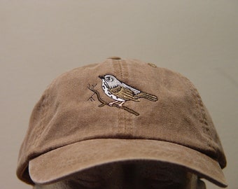 HERMIT THRUSH Sombrero de pájaro - Uno bordado hombres mujeres gorra de vida silvestre - Precio de ropa de bordado - 24 colores adulto mamá papá gorras de regalo América del Norte