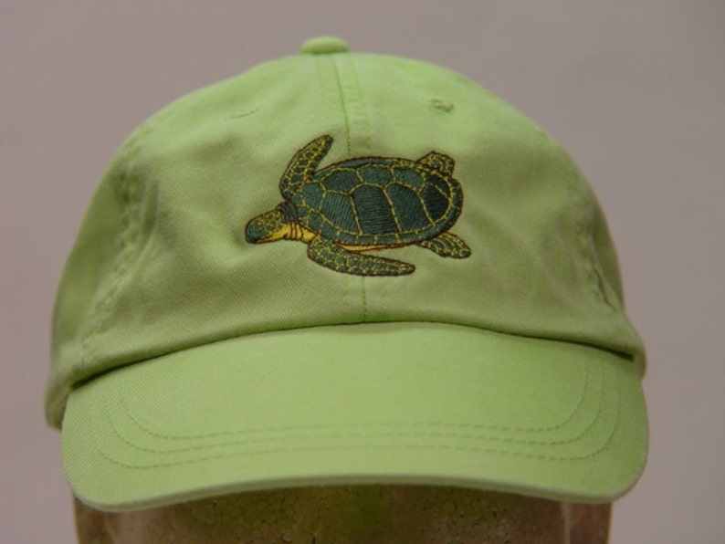 Sea Turtle Shell Pattern Cap SEA TURTLE HAT - Embroidered Men Women Marine Wildlife Cotton Cap ...