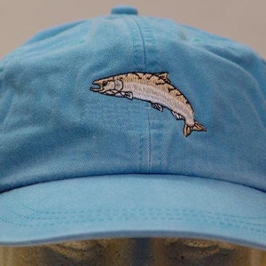 Atlantic Salmon Hat One Embroidered Fish Men Women Wildlife Cap Price  Embroidery Apparel 24 Color Adult Mom Dad Gift Caps Ocean Sea 