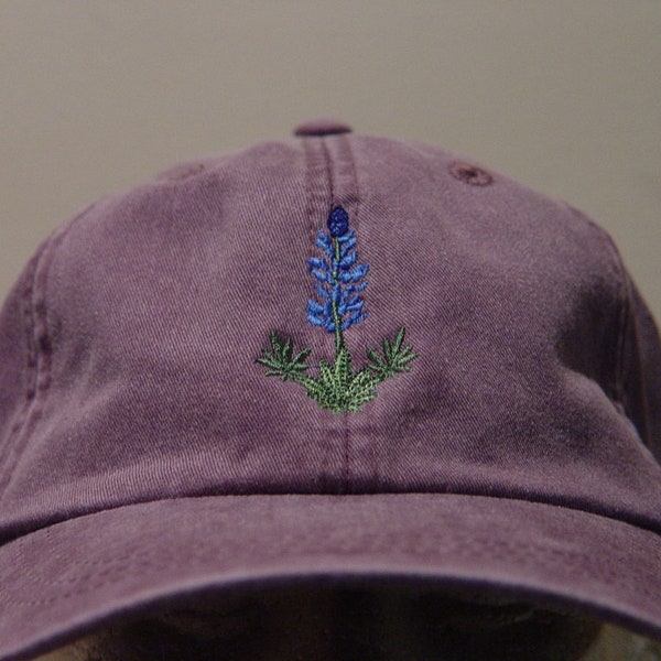 Gorra de béisbol TEXAS BLUEBONNET LUPINE con flores y fauna silvestre, bordada para mujer y hombre, regalo de jardín, 24 colores, precio, ropa, bordado