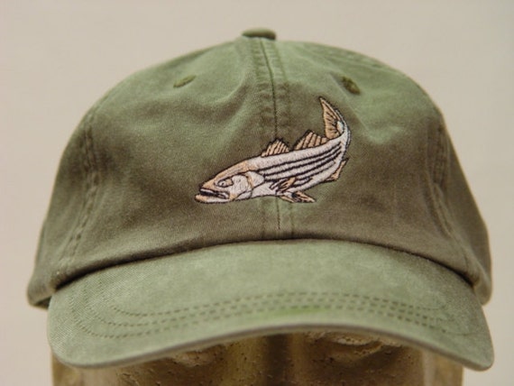 Striped Bass Hat Embroidered Striper Fish Wildlife Adult Baseball Cap Price  Embroidery Apparel 24 Color Men Women Mom Dad Gift Caps 