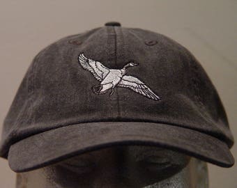 CANADA GOOSE Bird Hat - One Embroidered Men Women Wildlife Cap  - Price Embroidery Apparel - 24 Color Adult Mom Dad Gift Flying Geese Caps