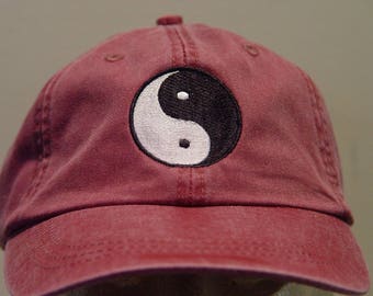 YIN YANG Symbol Hat - Embroidered Chinese Philosophy Men Women Cap - Price Embroidery Apparel - 24 Color Gift Mom Dad Femine Passion Growth