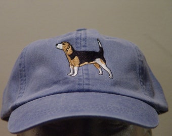BEAGLE DOG HAT - One Embroidered Men Women Baseball Canine Cap  - Price Embroidery Apparel 24 Color Mom Dad Gift Small Hound Hunting Pet