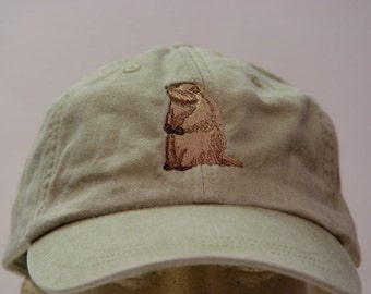 WOODCHUCK GROUNDHOG HAT - One Embroidered Men Women Wildlife Cap - Price Embroidery Apparel Baseball Mom Dad Punxsutawney Phil Rodent Gift