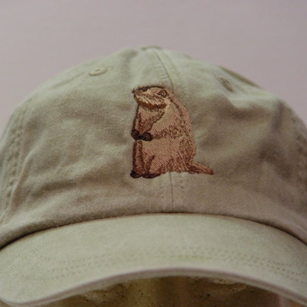 WOODCHUCK GROUNDHOG HAT - One Embroidered Men Women Wildlife Cap - Price Embroidery Apparel Baseball Mom Dad Punxsutawney Phil Rodent Gift