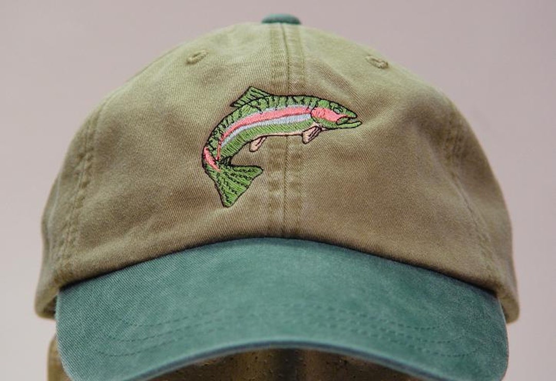 RAINBOW TROUT HAT One Embroidered Men Women Fish Wildlife Cap Price