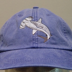 HAMMERHEAD SHARK HAT - Embroidered Women Men Wildlife Baseball Cap - Price Embroidery Apparel - 24 Color Mom Dad Ocean Gift Caps Available