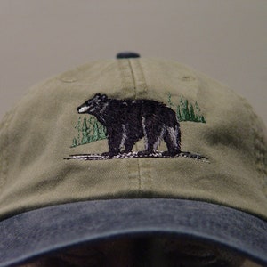 BLACK BEAR HAT - One Embroidered Men Women Wildlife Baseball Cap ...