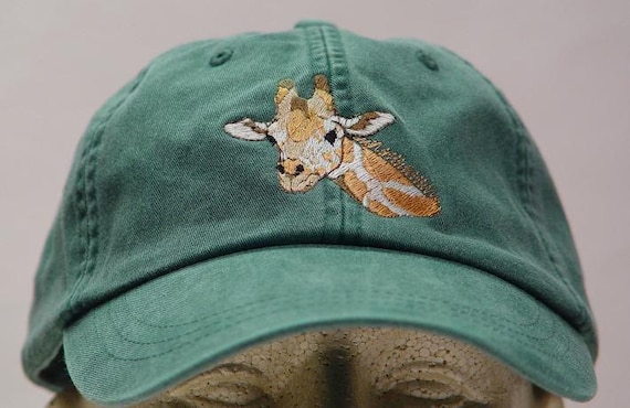 GIRAFFE WILDLIFE HAT WOMEN MEN EMBROIDER BASEBALL CAP Price Embroidery Apparel