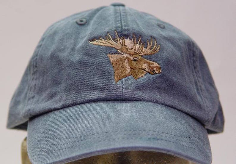 MOOSE HAT - One Embroidered Wildlife Men Women Cotton Baseball Cap ...