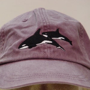 KILLER WHALES HAT - One Embroidered Orca Men Women Wildlife Cap - Price Embroidery Apparel - 24 Color Mom Dad Gift Sea Ocean Caps Available