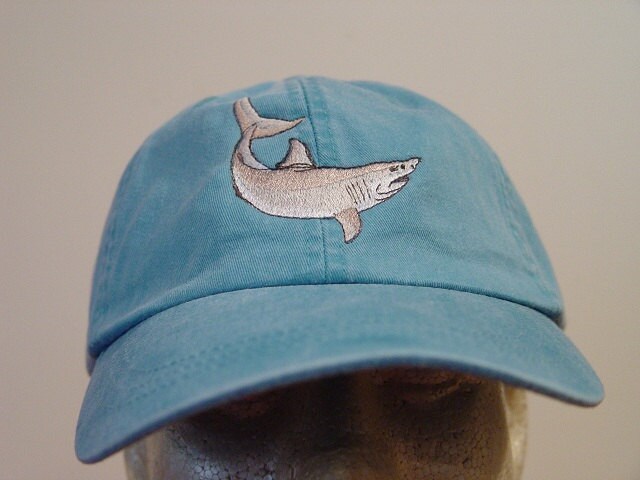 GREAT WHITE SHARK Hat - Embroidered Men Women Marine Wildlife Cap ...