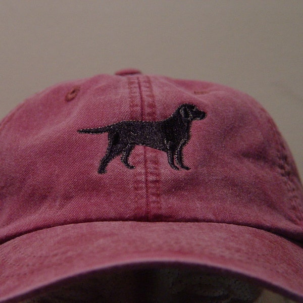 Black Labrador Retriever Dog Hat Embroidered Men Women Mom Dad Cap - Price Embroidery Apparel - 24 Color Adult Black Lab Gift Baseball Caps