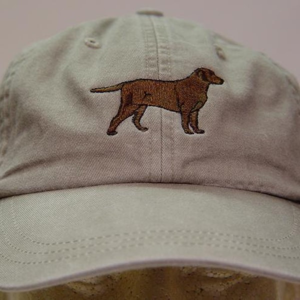 Chocolate Labrador Retriever Dog Hat - Embroidered Men Women Cap - Price Embroidery Apparel 24 Color Adult Mom Dad Pet Lab Breed Gifts Caps