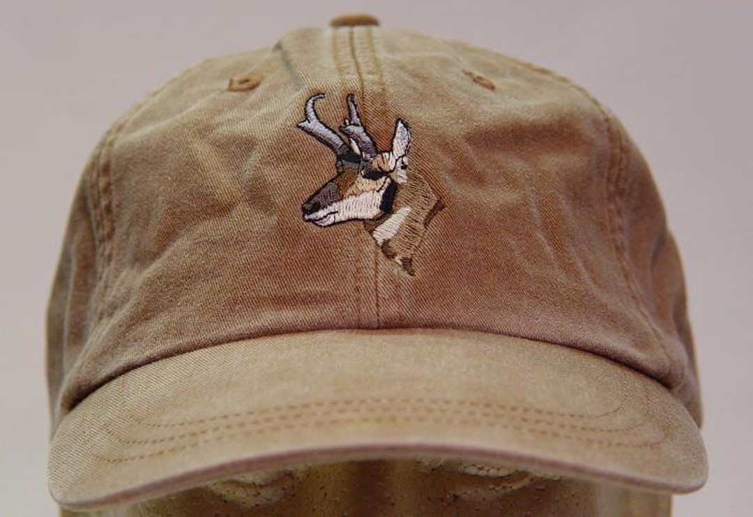 PRONGHORN ANTELOPE HAT One Embroidered Men Women Wildlife Cap Price