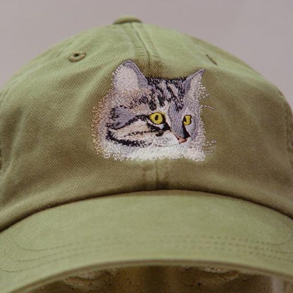 MAINE COON Cat Hat - One Embroidered Men Women Baseball Gift Cap  Price Embroidery Apparel - 24 Color Adult Mom Dad Feline House Pet Caps