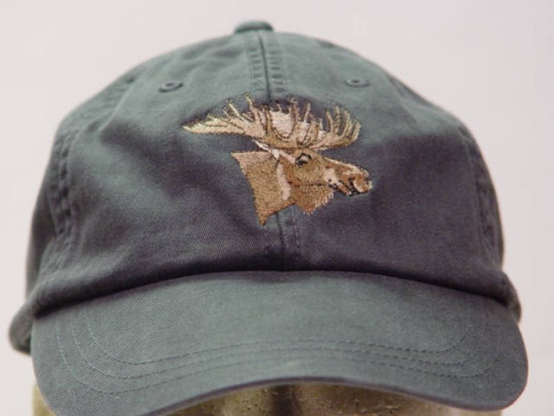 MOOSE HAT - One Embroidered Wildlife Men Women Cotton Baseball Cap ...