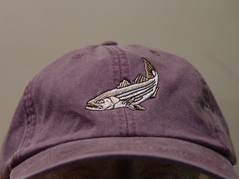 Striped Bass Hat Embroidered Striper Fish Wildlife Adult Etsy