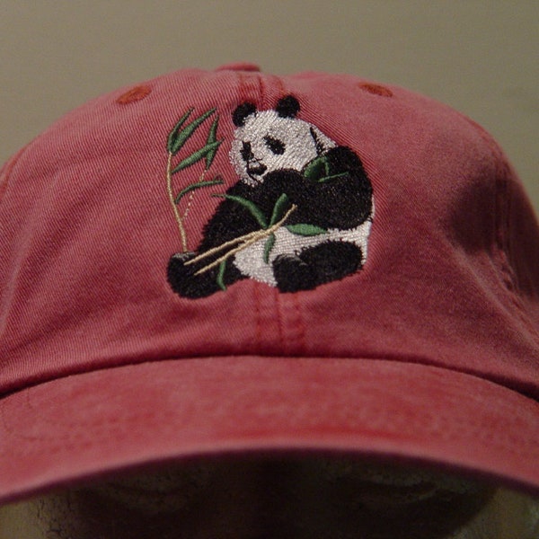 PANDA BEAR HAT - Casquette de baseball animalière brodée homme femme - Prix vêtements de broderie - Cadeau maman papa 24 couleurs Chine Casquettes en coton pour adultes