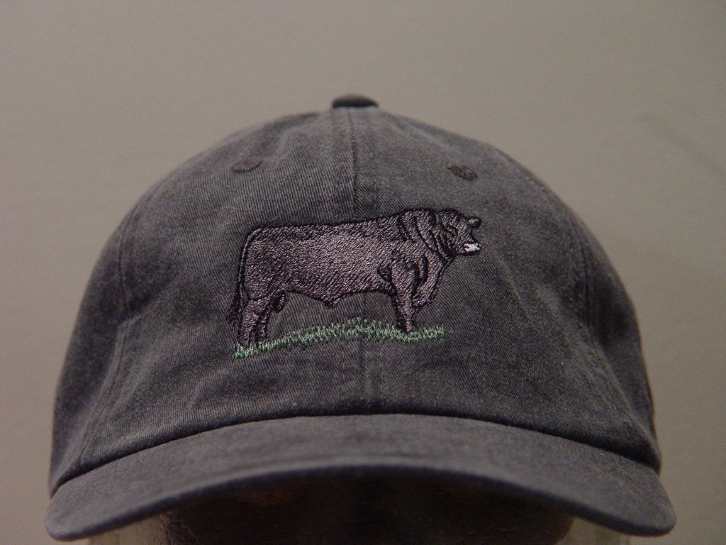 BLACK ANGUS Cow Farm Hat - One Embroidered Men Women Rancher Cap ...