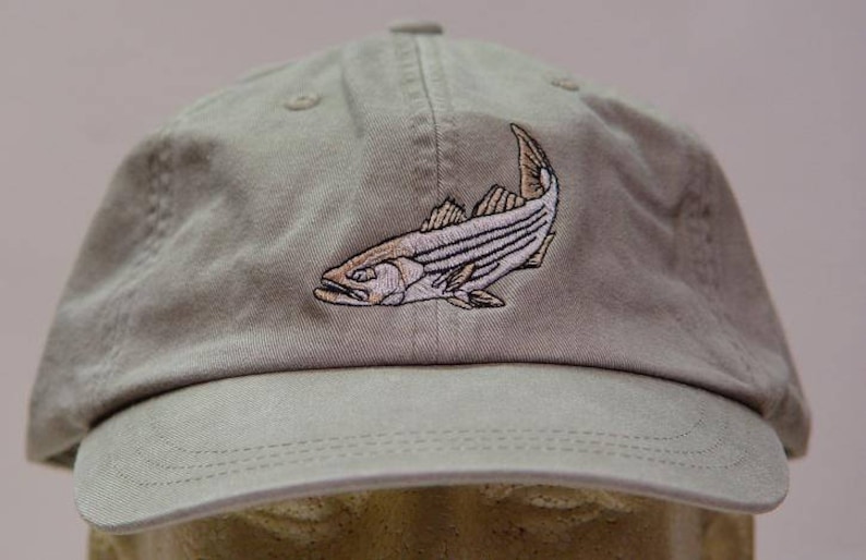 Striped Bass Hat Embroidered Striper Fish Wildlife Adult Etsy