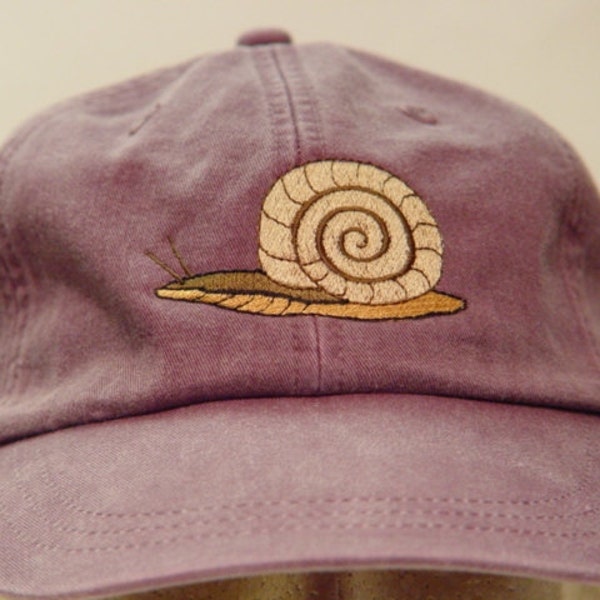 CHAPEAU D'ESCARGOT - Une casquette de baseball brodée homme femme animal sauvage - Prix vêtements de broderie - 24 casquettes de limace adulte maman papa disponibles en couleurs