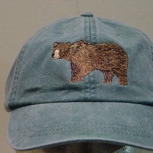 BROWN BEAR Hat - One Embroidered Men Women Wildlife Baseball Cap  Price Embroidery Apparel 24 Color Mom Dad Gift North America Grizzly Caps