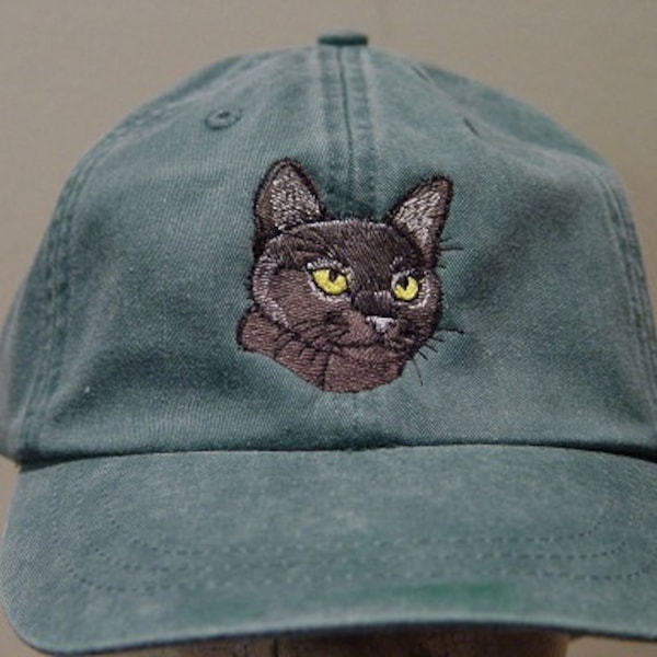 BOMBAY SHORTHAIRED CAT Hat - Embroidered Men Women Baseball Cap - Price Embroidery Apparel 24 Color Mom Dad Gift Feline Burmese Breed Caps