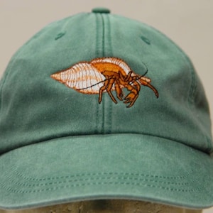 HERMIT CRAB Hat - One Embroidered Men Women Wildlife Baseball Cap - Price Embroidery Apparel - 24 Color Crustaceans Mom Dad Child Pet Gift