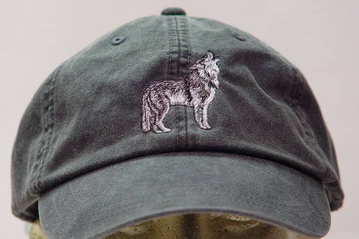 GRAY WOLF HAT - Embroidered Men Women Wildlife Baseball Cap - Price Embroidery Apparel - 24 Color Mom Dad Grey Timber Wolves Packs Gift Caps