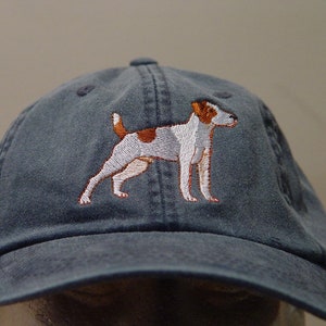 Jack Russell Terrier Dog Hat - Embroidered Men Women Baseball Cap - Price Embroidery Apparel 24 Color Adult Mom Dad Gift Pet Caps Available