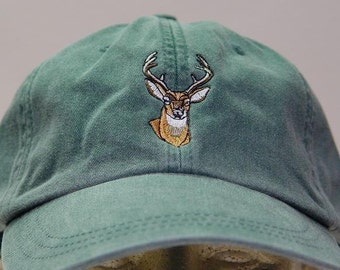 WHITETAIL DEER HAT - One Embroidered Mom Dad Wildlife Baseball Cap - Price Embroidery Apparel 24 Color Men Women Gift North America Virginia