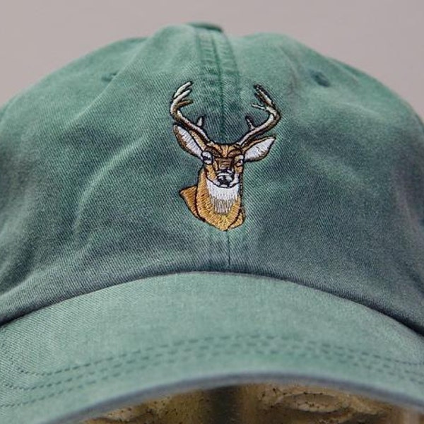 WHITETAIL DEER HAT - One Embroidered Mom Dad Wildlife Baseball Cap - Price Embroidery Apparel 24 Color Men Women Gift North America Virginia