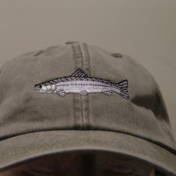 STEELHEAD TROUT Fish Hat - One Embroidered Men Women Wildlife Cap - Price Embroidery Apparel - 24 Color Mom Dad Fishing Gift Adult Caps