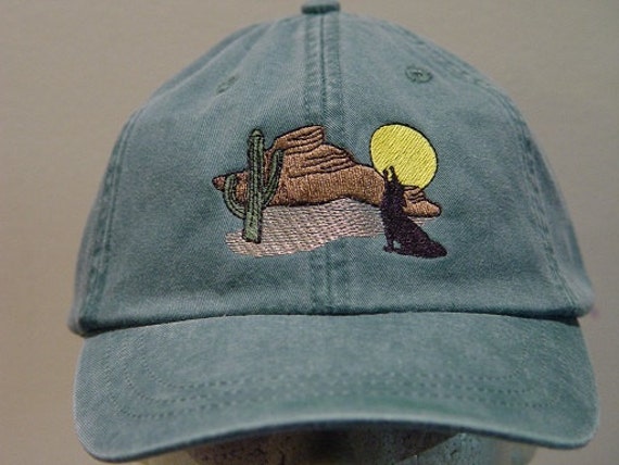 DESERT CACTUS SUNSET Hat - Embroidered Men Women Wildlife Gift Cap - Price Embroidery Apparel - 24 Color Mom Dad Southwest Baseball Caps