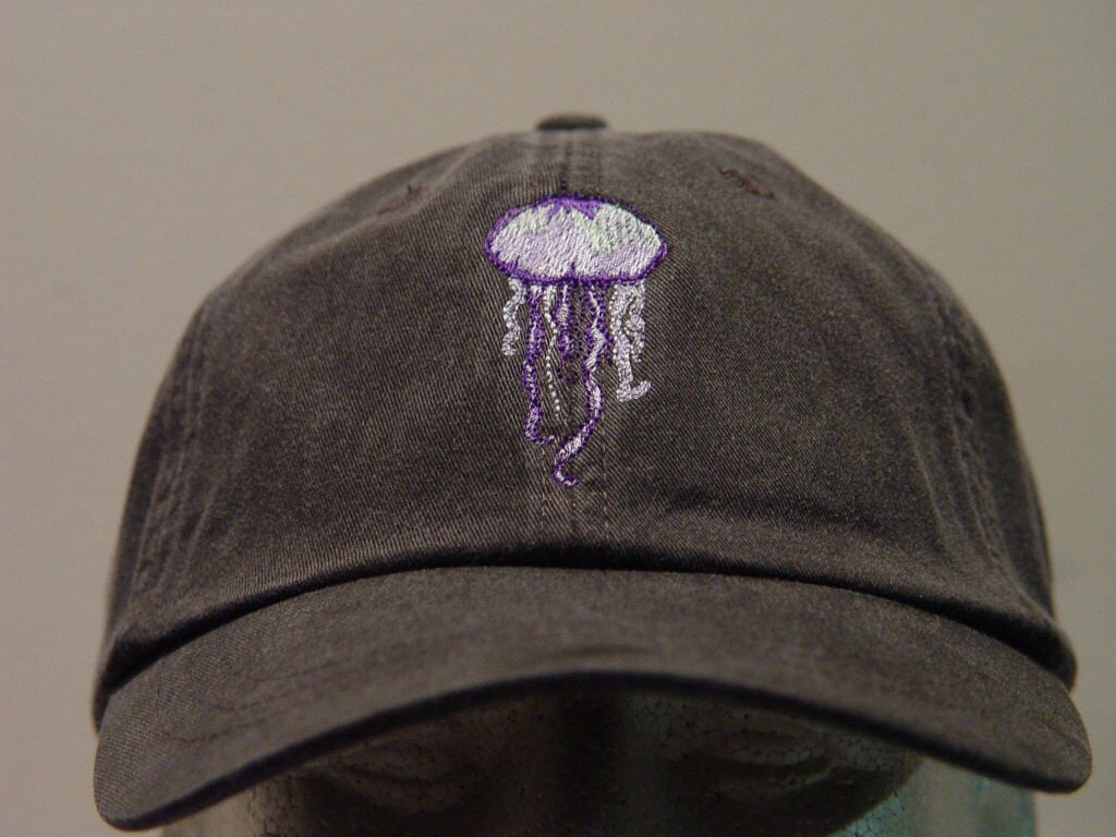 JELLYFISH Hat Embroidered Ocean Wildlife Cap Price Etsy