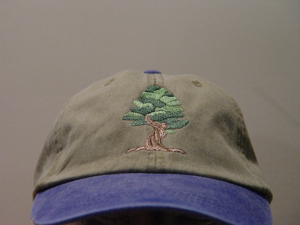 帽子 TRADMAN'S BONSAI TRAD ARCH FLAT CAP NAVY BONSAI ORNAMENTAL TREE Hat - Embroidered Men Women Wildlife